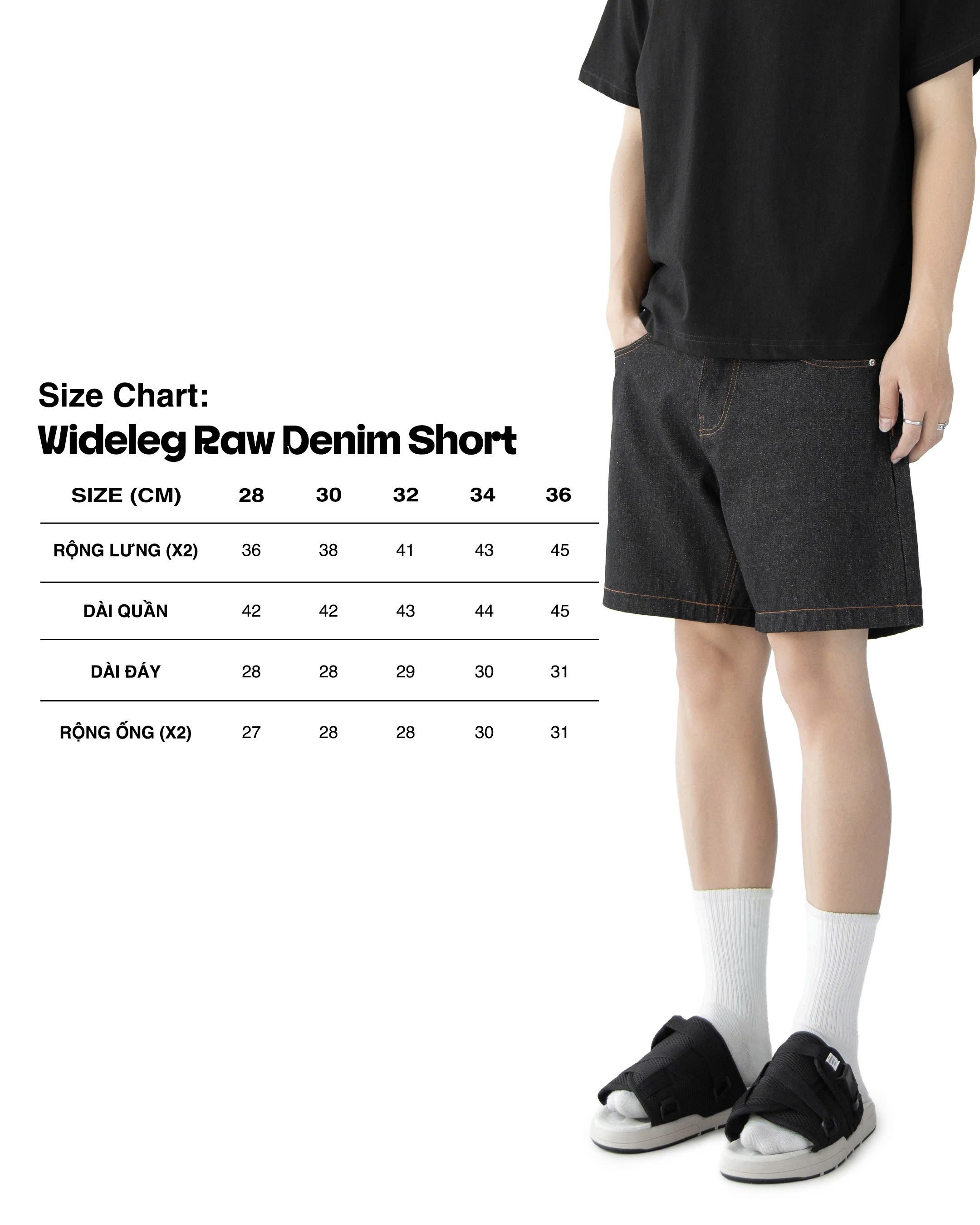 WIDELEG RAW DENIM SHORT